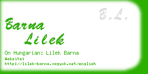 barna lilek business card